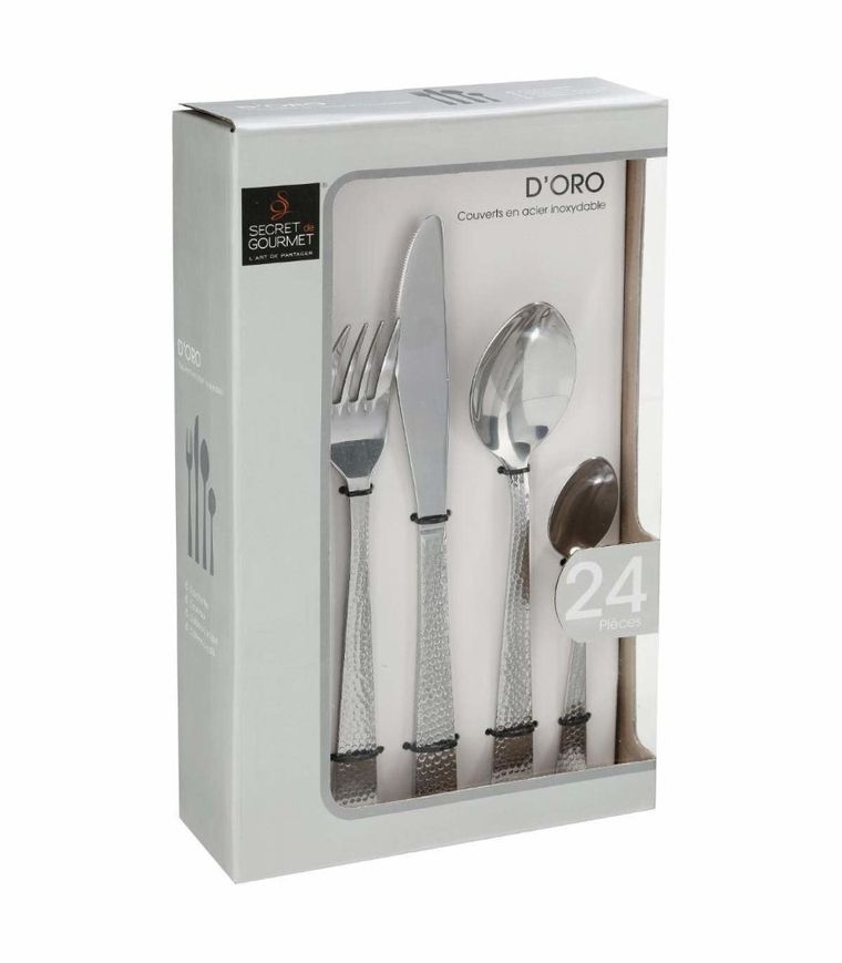 Secret de Gourmet, komplet sztućców dla 12 osób, D'oro, stal nierdzewna, ozdobna rączka