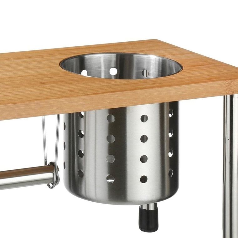 Secret de Gourmet, półka kuchenna 3w1, bambus, stal nierdzewna