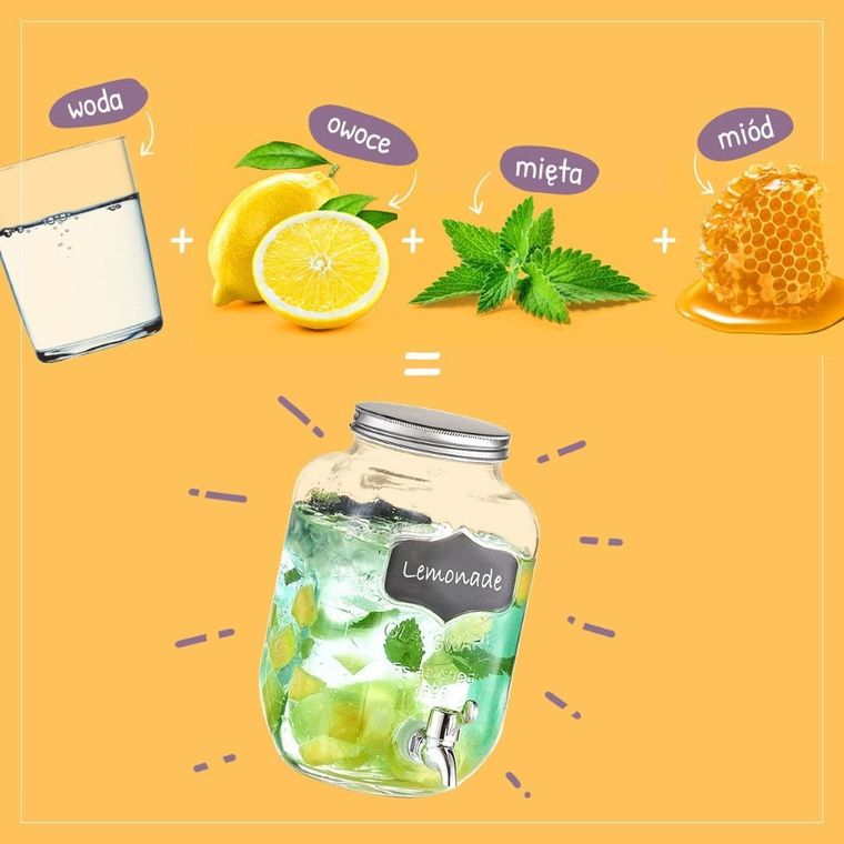 Secret de Gourmet, szklany dystrybutor do soków i napojów, 4 l