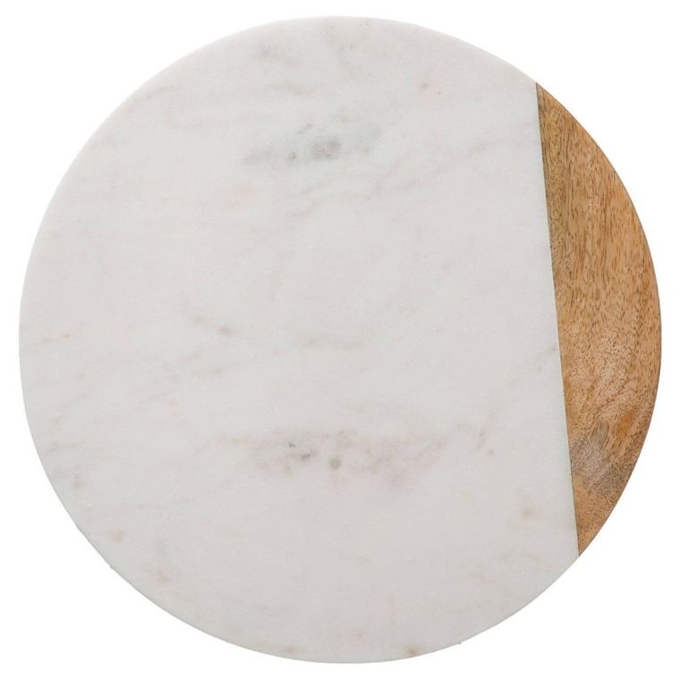 Secret de Gourmet, taca obrotowa, Geom Hygge, Ø 30 cm, marmur, biała