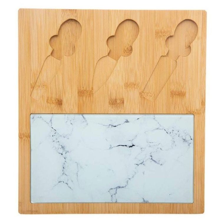 Secret de Gourmet, talerz do serwowania serów z nożykami, 5 elementów, 30-28 cm