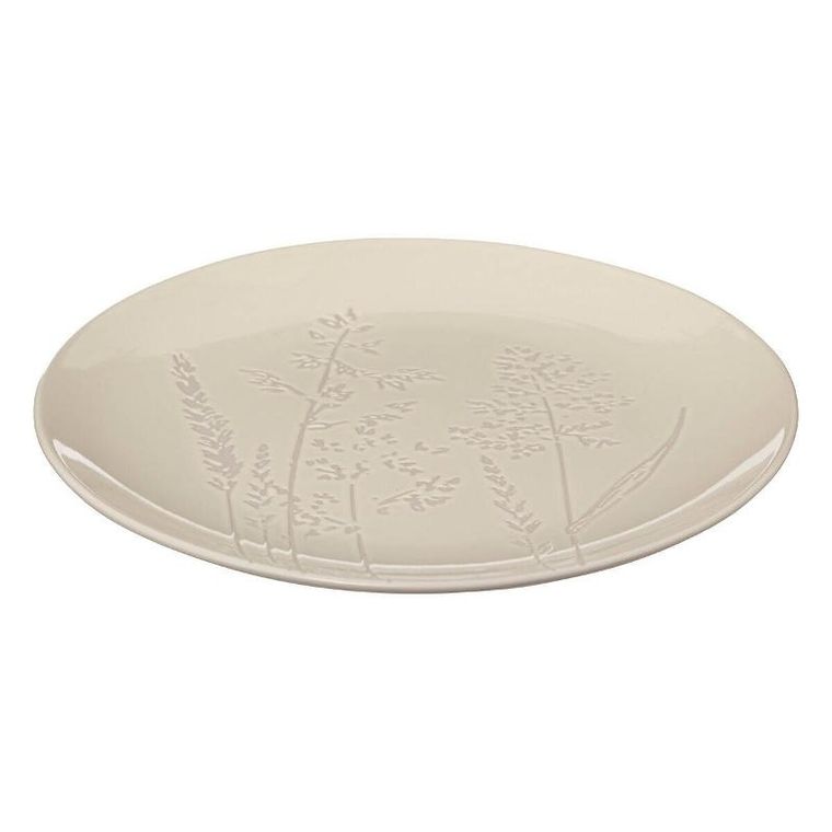 Secret de Gourmet, talerz z kamionki obiadowy biały, Elsa, wzór polnych kwiatów, Ø 27 cm