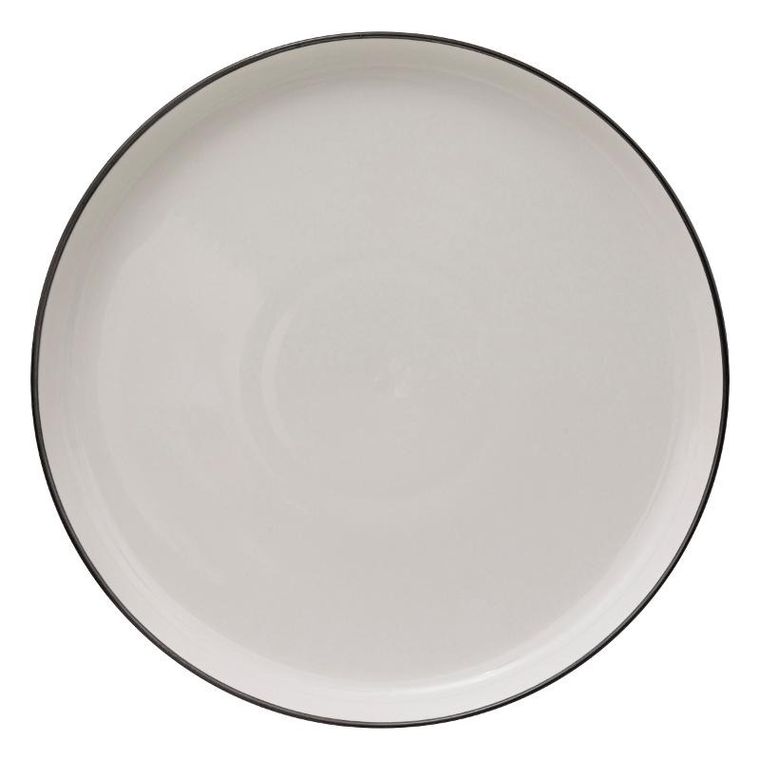 Secret de Gourmet, talerze obiadowe porcelanow, Alix, czarna obwódka, średnica 27 cm, 6 szt.