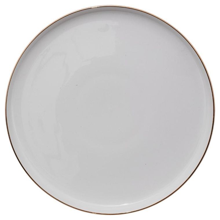 Secret de Gourmet, talerze obiadowe porcelanowe, Sublima, złota obwódka, średnica 27 cm, 6 szt.