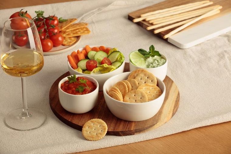 Secret de Gourmet, Tapas, półmisek z ceramicznymi miseczkami