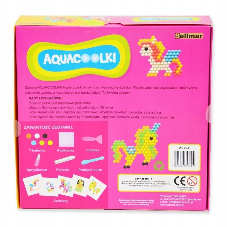 Sellmar, Aquacoolki, koraliki do prasowania, Jednorożce