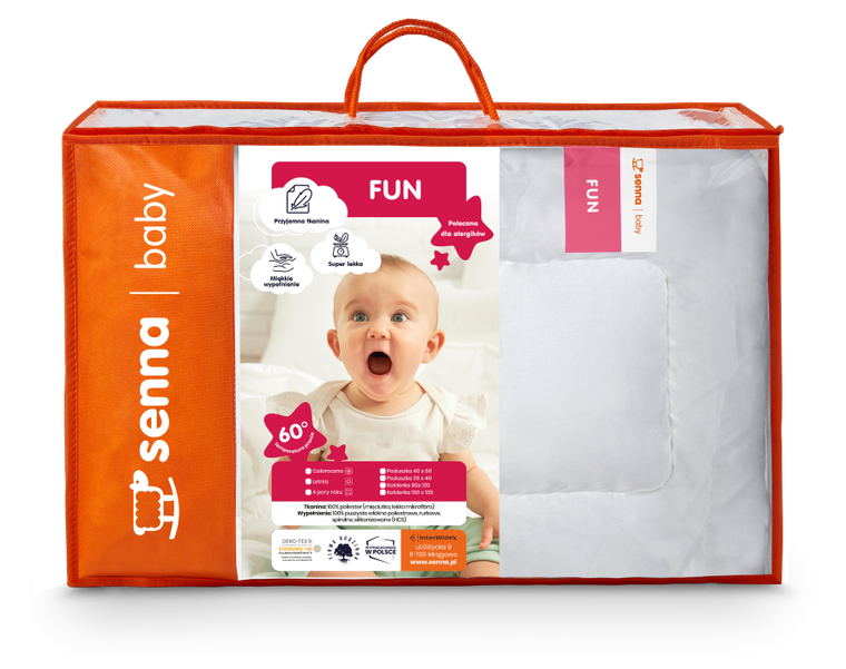 Senna Baby, Fun, komplet pościeli, biały, 100-135 cm