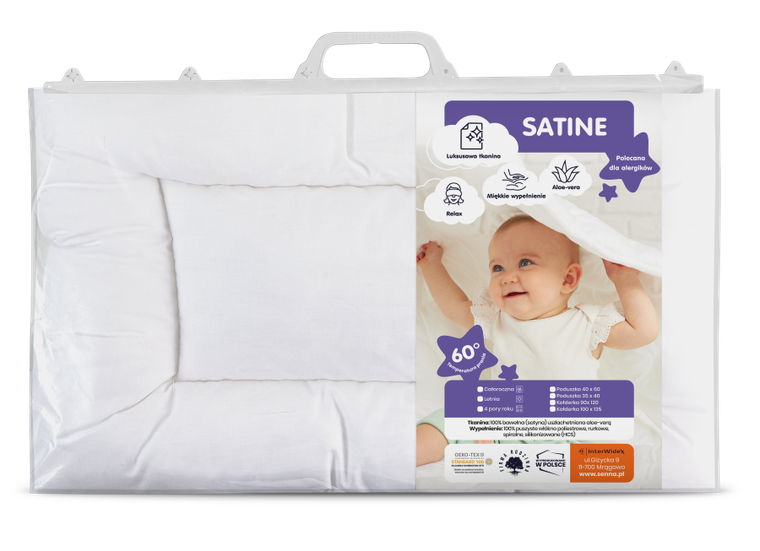 Senna Baby, Satine, poduszka, wypełnienie, 40-60 cm