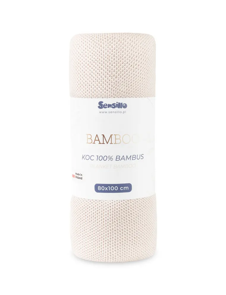 Sensillo, Bamboo, koc z z wiskozy bambusowej, light pink, 80-100 cm