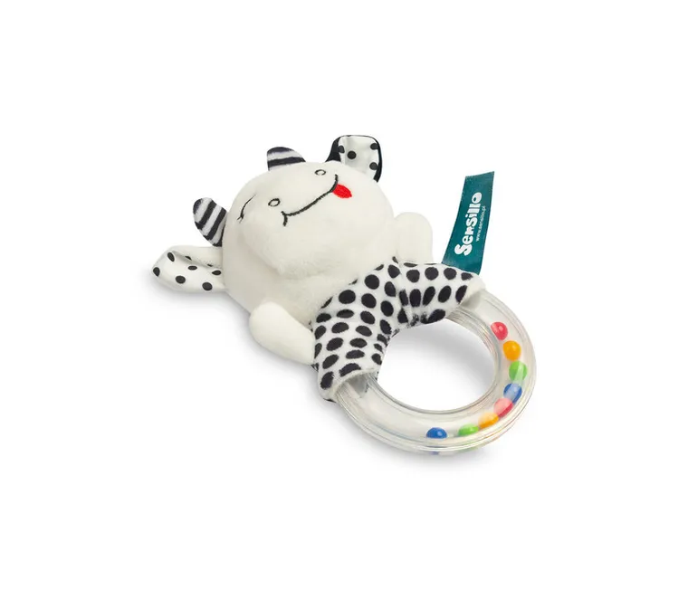 Sensillo, Black&White, miękka grzechotka, krówka