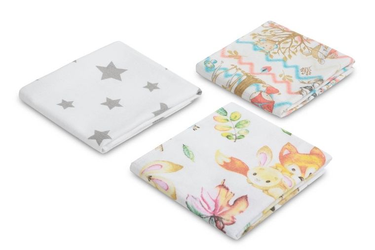 Sensillo, cerata-pieluszka, zestaw dla dziewczynki, 3 szt.