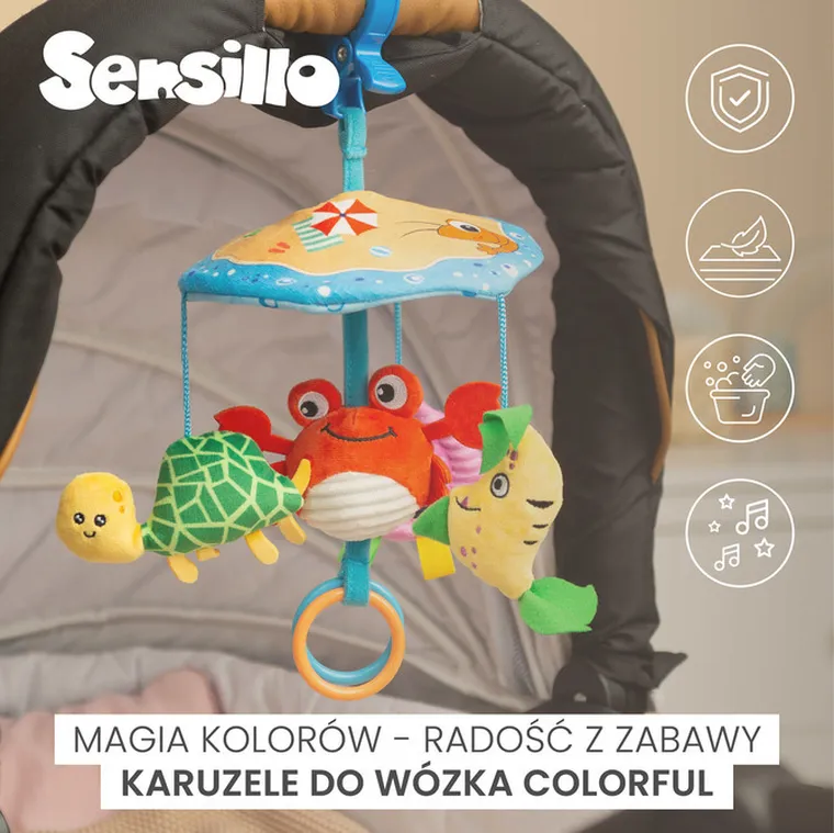 Sensillo, Colorful, karuzela do wózka, krab