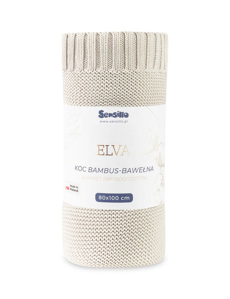 Sensillo, Elva, koc z wiskozy bambusowej i bawełny, cool beige, 80-100 cm