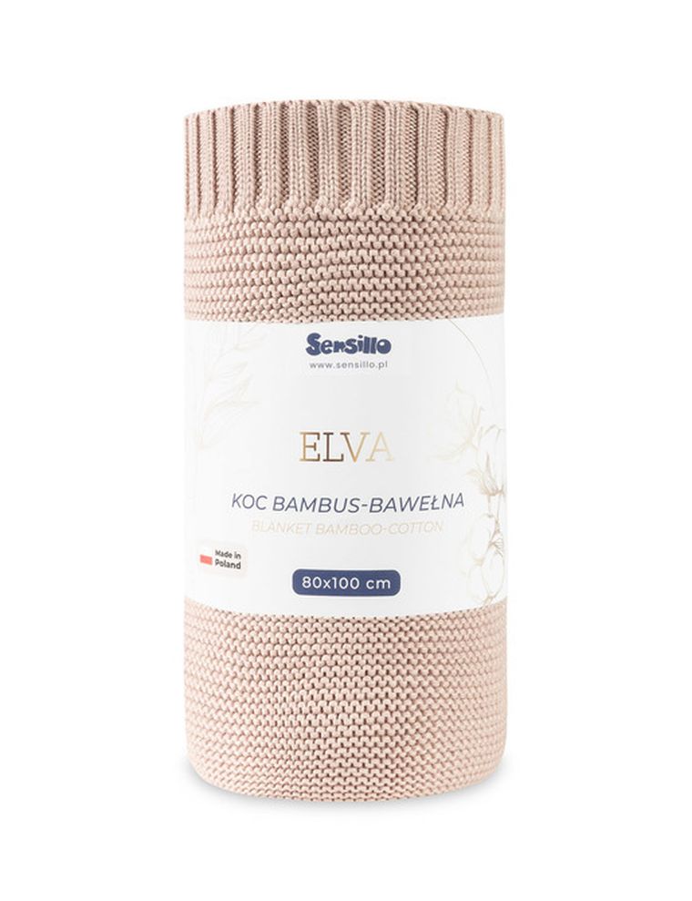 Sensillo, Elva, koc z wiskozy bambusowej i bawełny, dusty pink, 80-100 cm