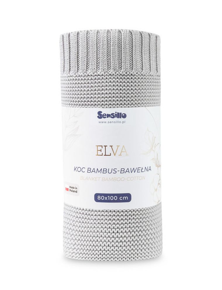 Sensillo, Elva, koc z wiskozy bambusowej i bawełny, light grey, 80-100 cm
