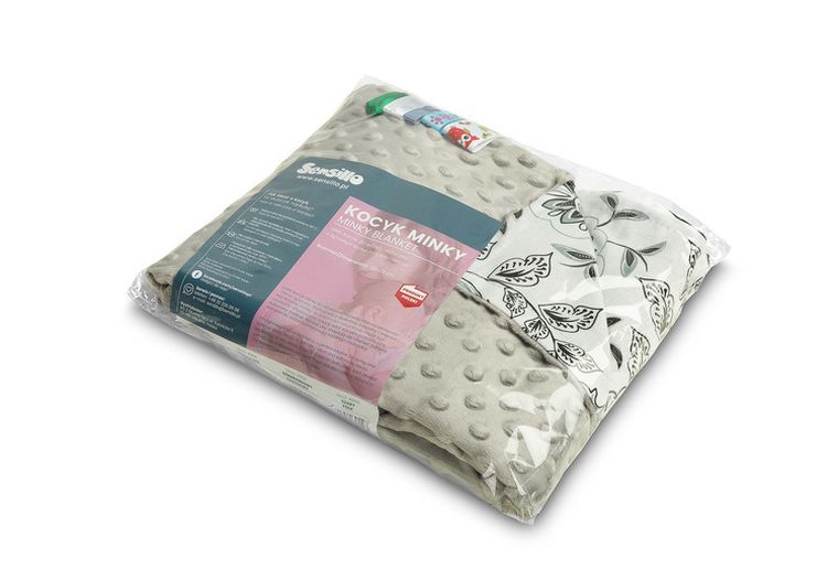 Sensillo, Folk, kocyk minky, szary, 75-100 cm