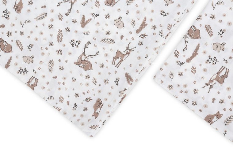 Sensillo, Forest, 2-częściowy komplet pościeli bawełnianej, beige, 100-135 cm