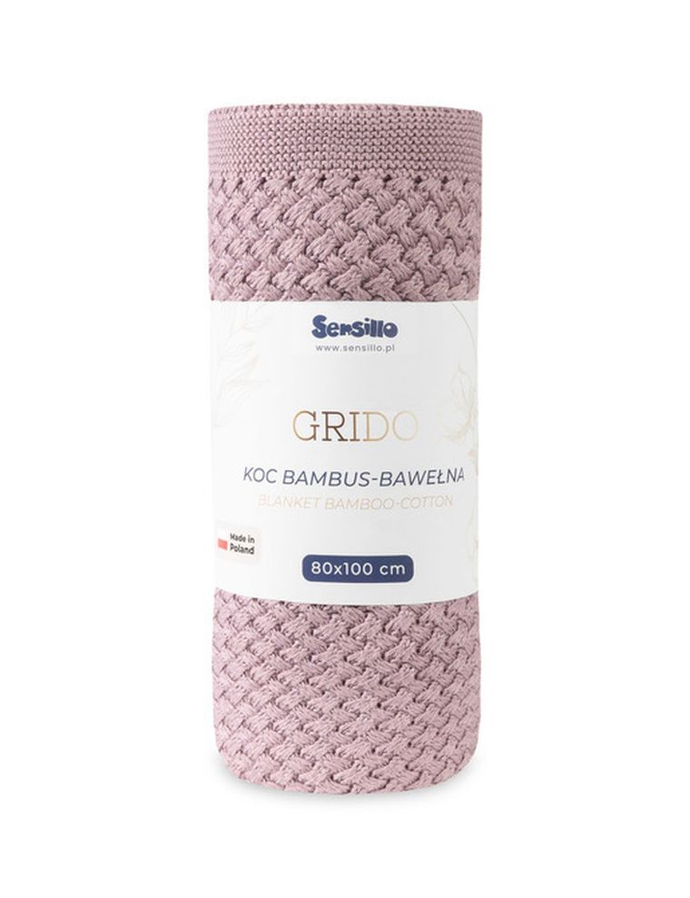 Sensillo, Grido, koc z wiskozy bambusowej i bawełny, lavender, 80-100 cm