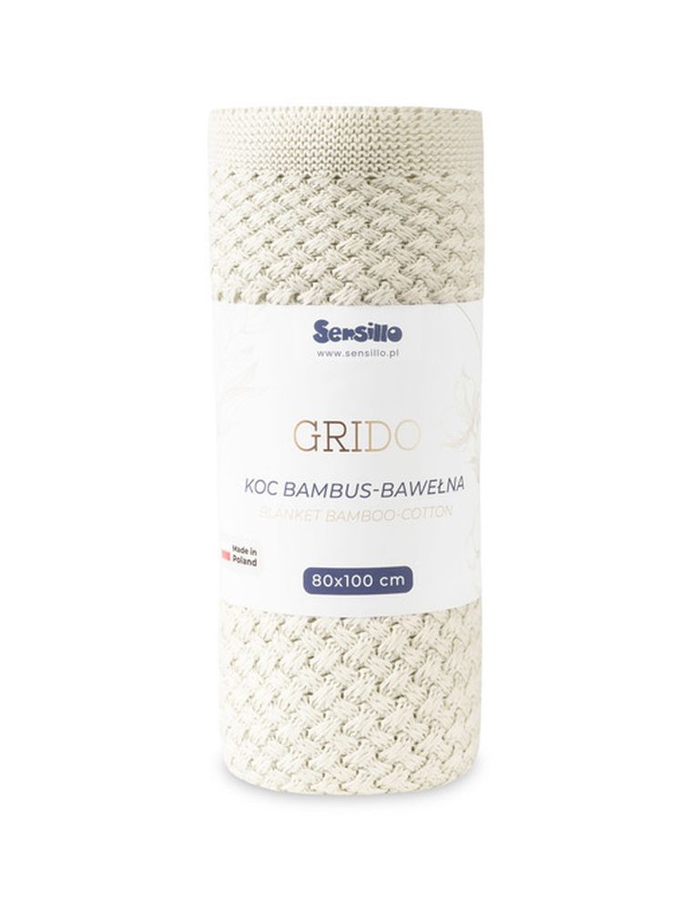 Sensillo, Grido, koc z wiskozy bambusowej i bawełny, warm beige, 80-100 cm