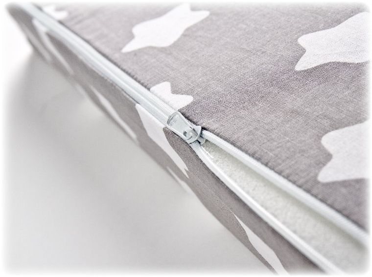 Sensillo, Gwiazdki, pokrowiec na poduszkę klin, szary, 38-60 cm