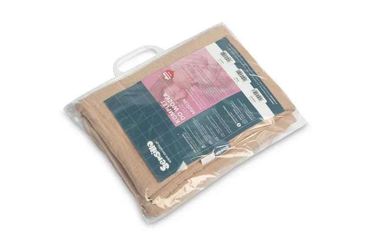 Sensillo, komplet do wózka z falbanką, muślinowy, beżowy