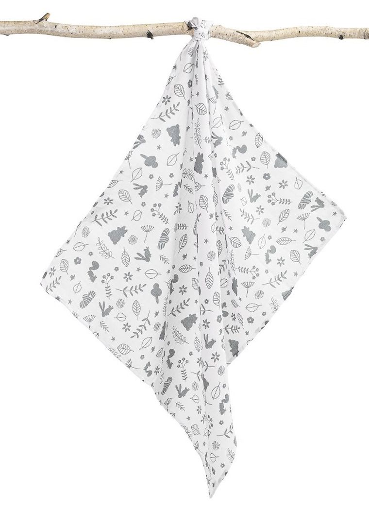 Sensillo, Las, pieluszka muślinowa, biała, 70-80 cm