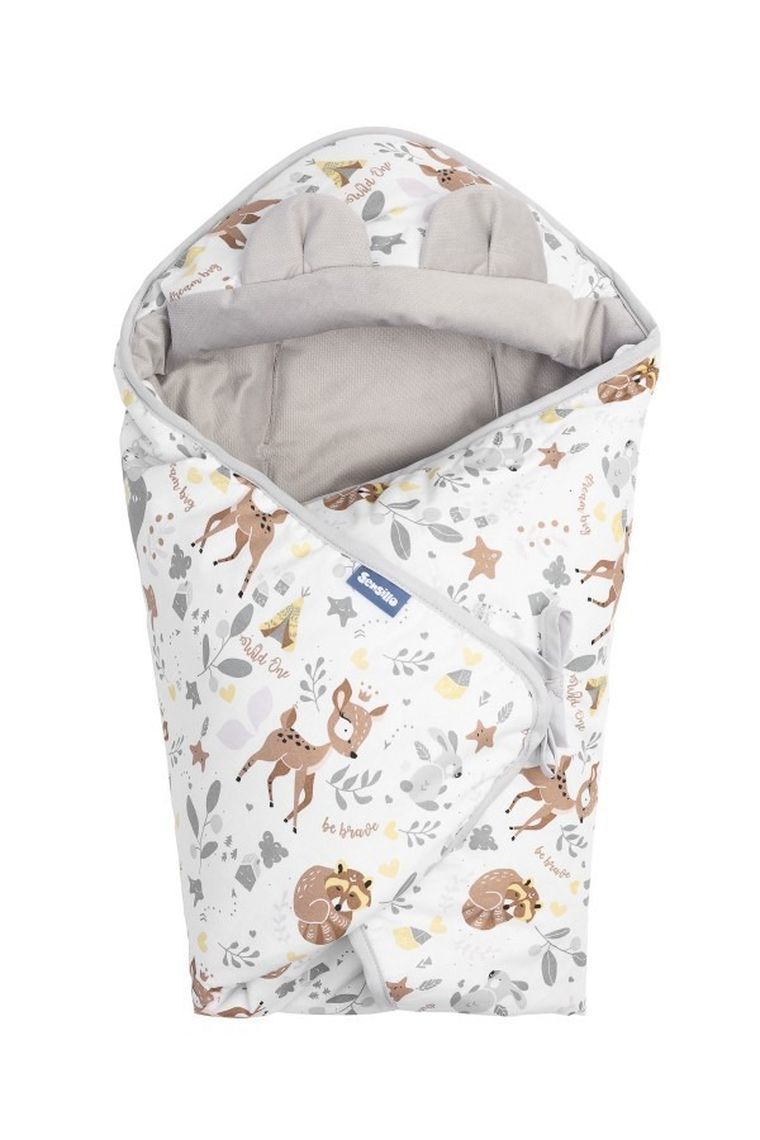 Sensillo, Leśna Przygoda, otulacz do fotelika, Velvet, biały