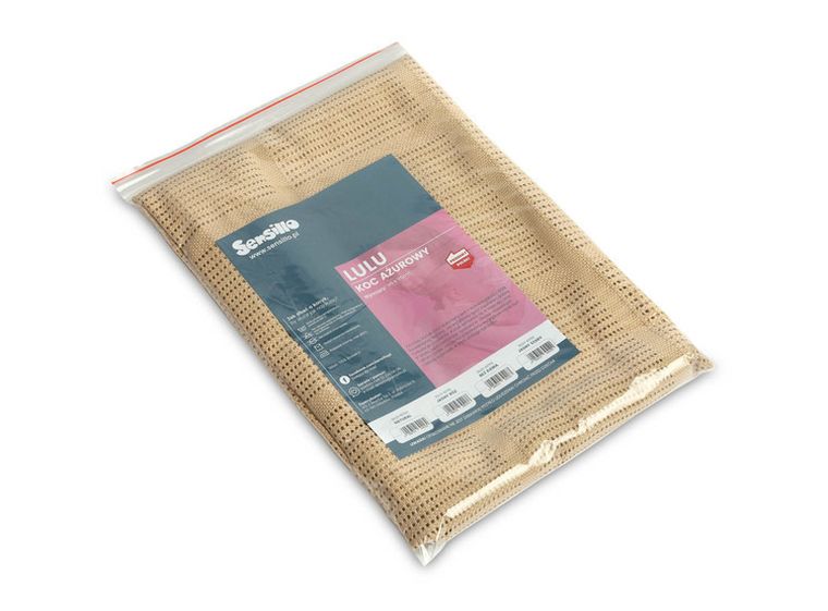 Sensillo, Lulu, koc ażurowy, beż-kawa