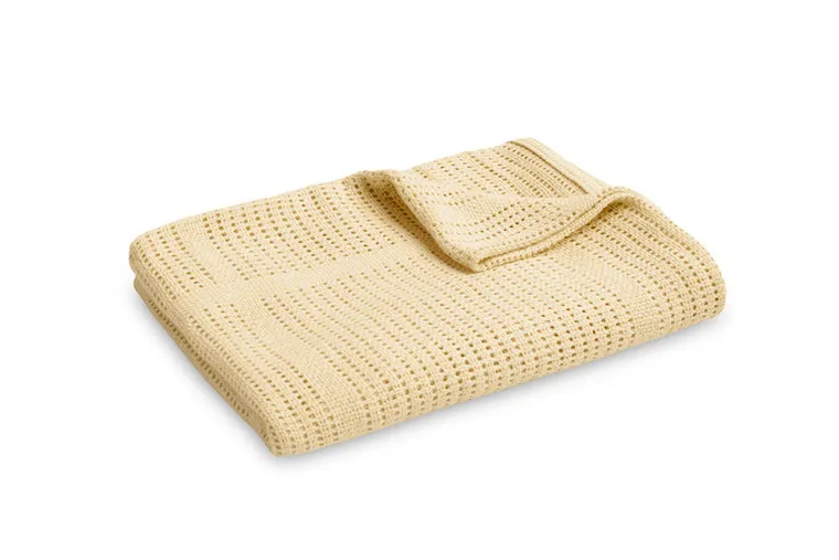 Sensillo, Moli, koc ażurowy, kawa, 70-110 cm