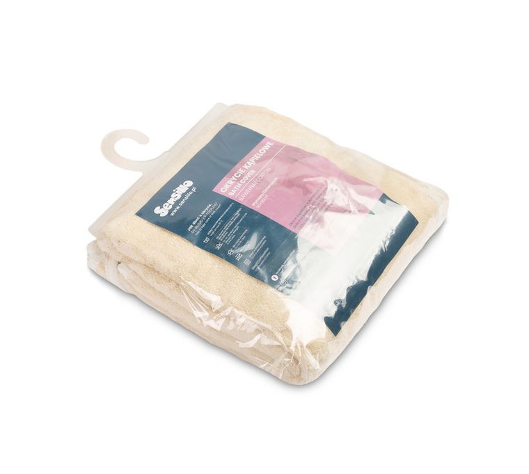 Sensillo, okrycie kąpielowe, ecru, królik, 90-90 cm