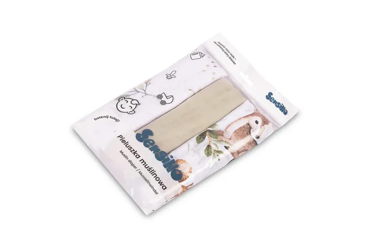 Sensillo, pielucha muślinowa, 60-80 cm, 3 szt.