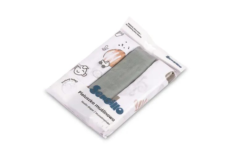 Sensillo, pielucha muślinowa, 60-80 cm, 3 szt.