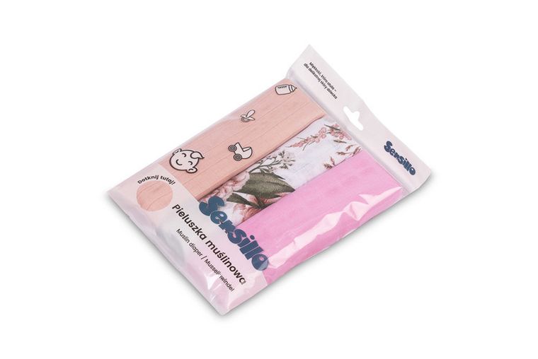 Sensillo, pielucha muślinowa, 60-80 cm, 3 szt.