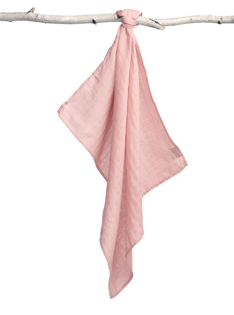 Sensillo, pielucha muślinowa, gładka, 70-80 cm, różowa