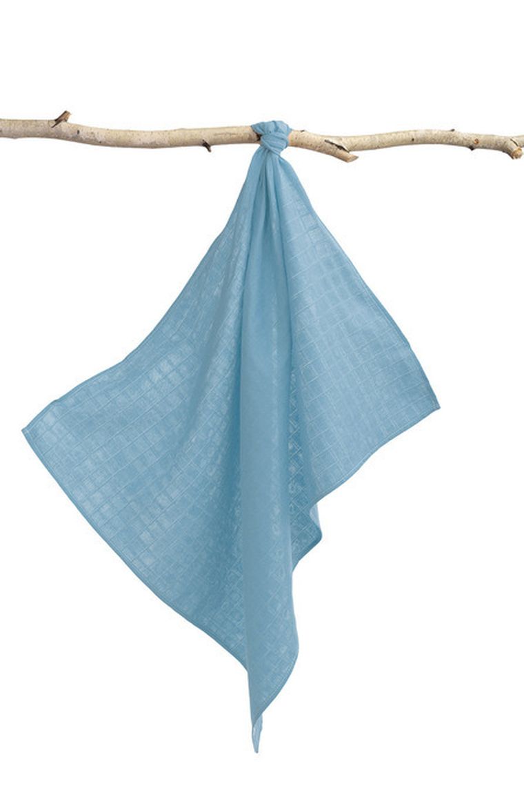 Sensillo, pielucha muślinowa, gładka, jeans, 70-80 cm