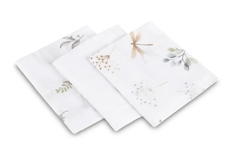 Sensillo, pieluszka muślinowa, biała, 70-80 cm, 3 szt.