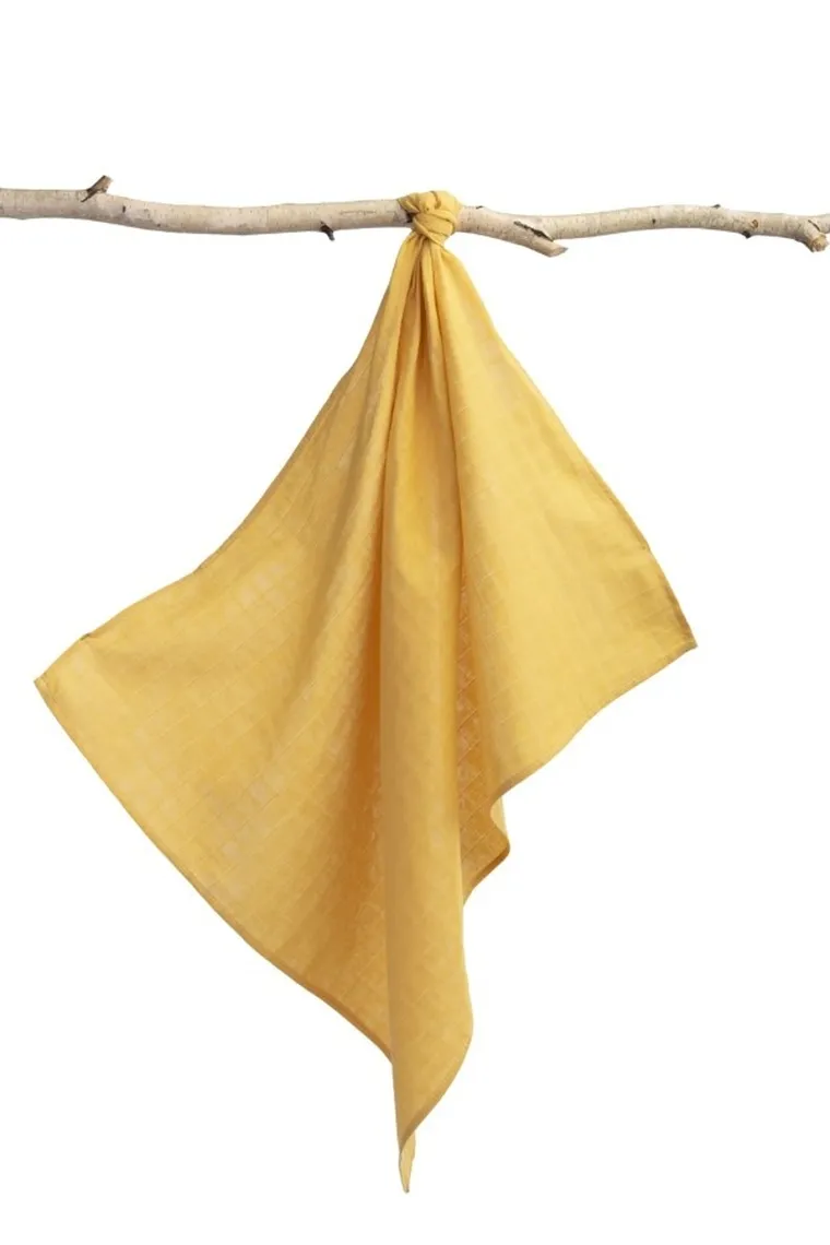 Sensillo, pieluszka muślinowa, musztardowa, 70-80 cm