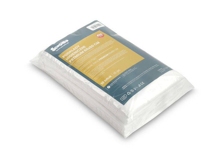 Sensillo, Premium, jednorazowy podkład higieniczny, 60-60 cm, 10 szt.