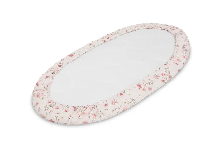 Sensillo, prześcieradło do wózka, bawełna, bloom pink, 35-75 cm