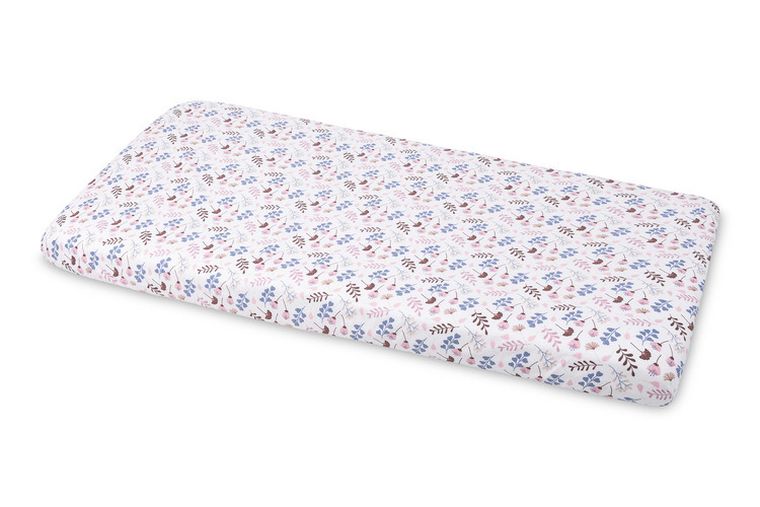 Sensillo, prześcieradło drukowane, bawełna, twigs pink, 60-120 cm