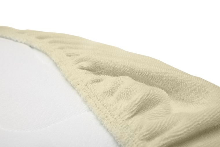 Sensillo, prześcieradło frotte do wózka, kremowe, 35-75 cm