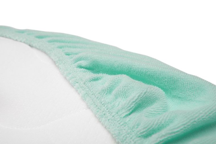 Sensillo, prześcieradło frotte do wózka, miętowe, 35-75 cm