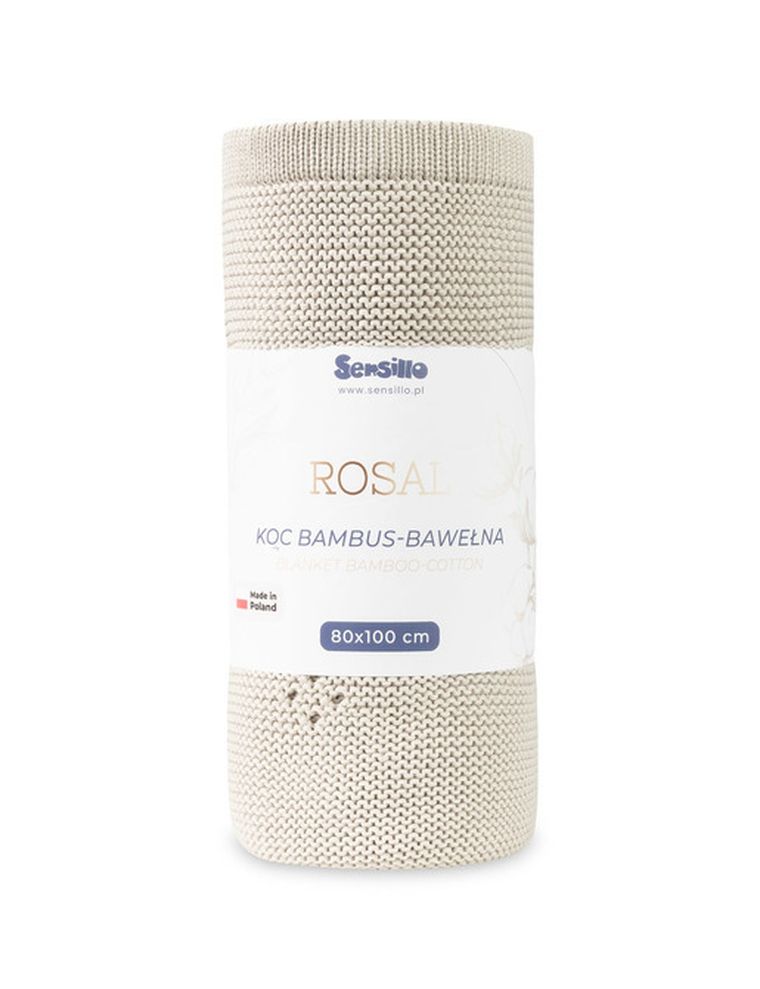 Sensillo, Rosal, koc bambusowy, cool beige, 80-100 cm