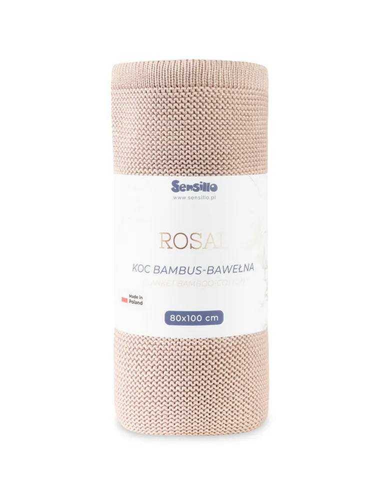 Sensillo, Rosal, koc bambusowy, dusty pink, 80-100 cm