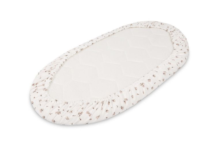 Sensillo, Rose, prześcieradło do wózka bawełna, beige, 35-75 cm