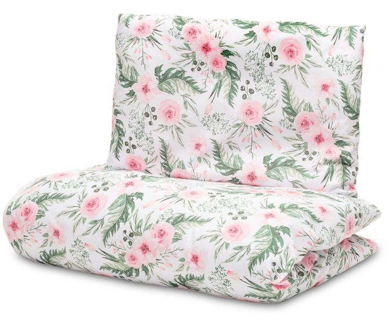 Sensillo, Róże, 2-częściowy komplet pościeli, różowy, 100-135 cm