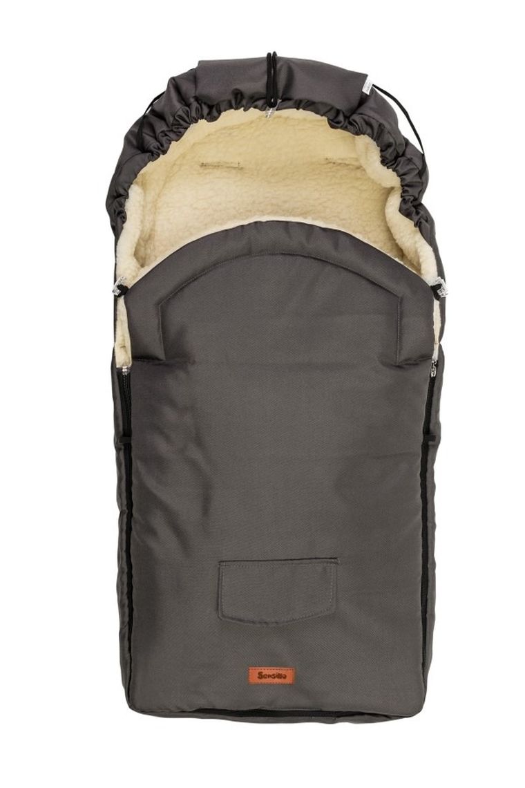 Sensillo, śpiworek do wózka, wełniany, Graphite, 95-40 cm