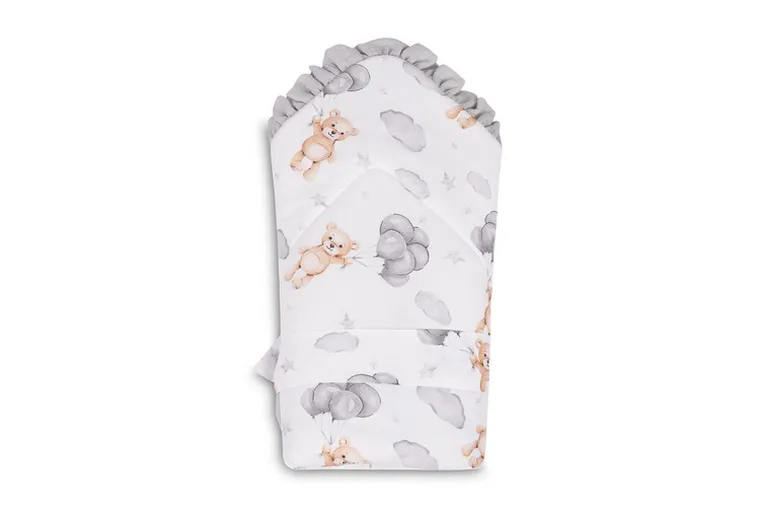 Sensillo, Teddy, rożek niemowlęcy, muślinowy, szary 75-75 cm