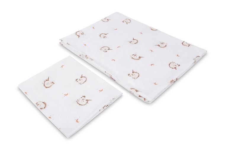 Sensillo, Unicorn, 2-częściowy komplet pościeli bawełnianej, beige, 100-135 cm