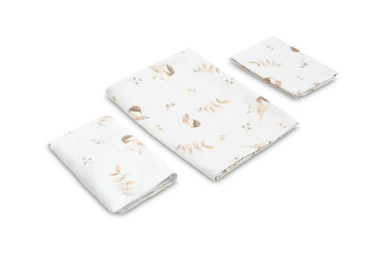 Sensillo, Wróbelek, 2-częściowy komplet pościeli + prześcieradło, 100-135 cm